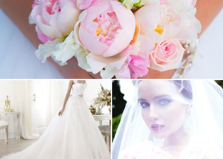 Vintage pink bridal style