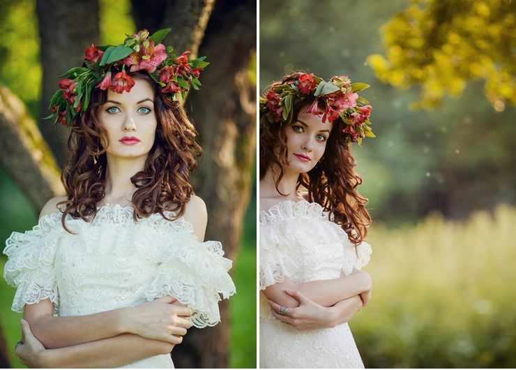Hair and make-up Red in Summer Rustic