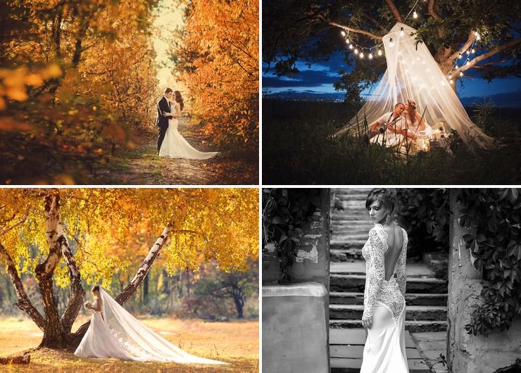 Wedding dresses in Autumn European