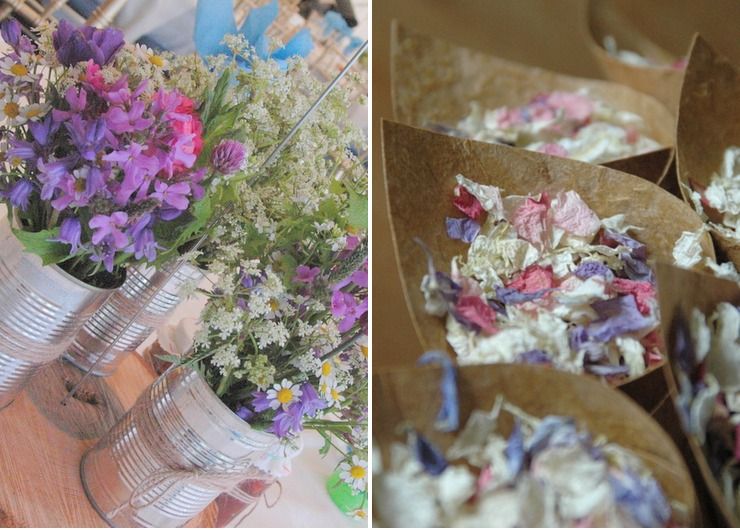 Spring wildflower wedding with matching confetti