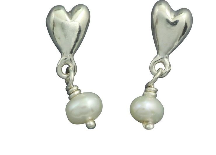 Silver/pearl drop earrings
