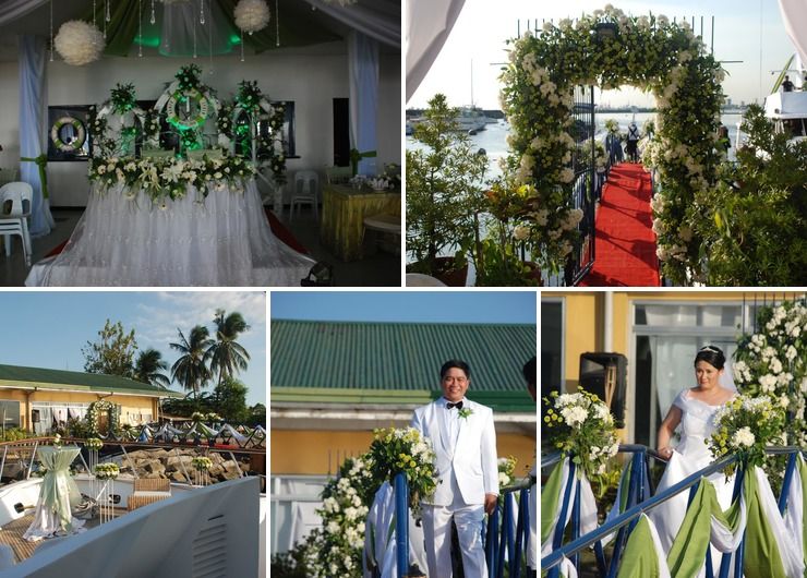 White and Green Wedding