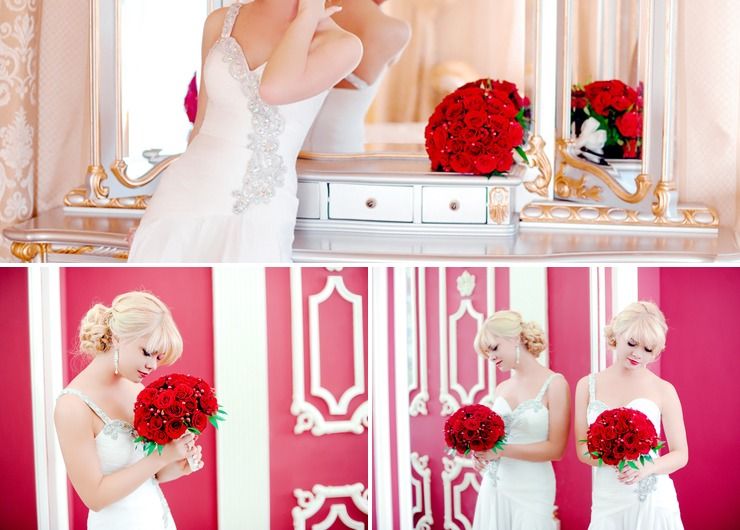 Red and white wedding