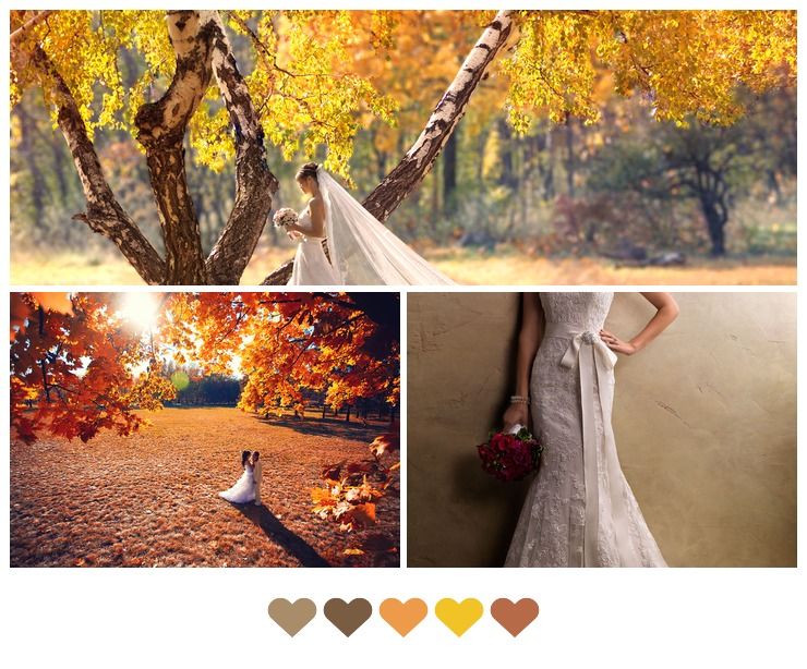Wedding dresses Orange in Autumn