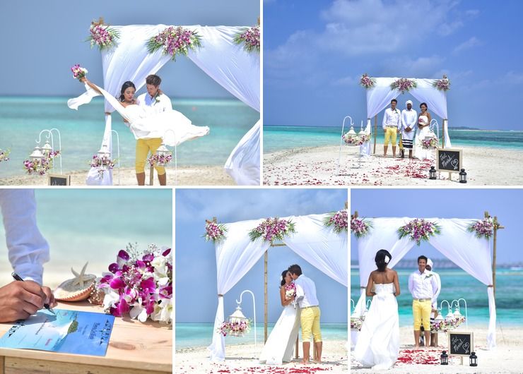 Ayu + Dima Destination Wedding Maldives beach