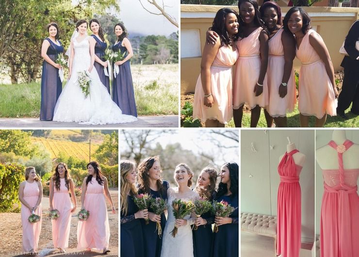 Some of the bridesmaids dress created by Yvette Tjaden, designer of blush de Mariee