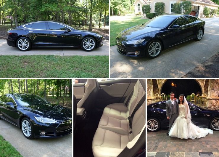 Tesla Wedding Reception Car
