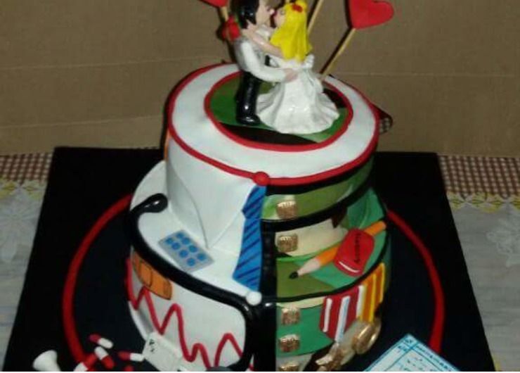 Cake for a doctor groom n defence services bride