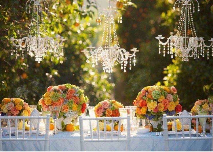 French summer wedding reception decor by Aura Gomintong French summer wedding reception decor