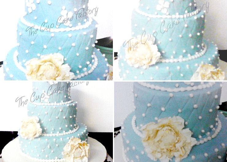 Beautiful tiered pearl cake