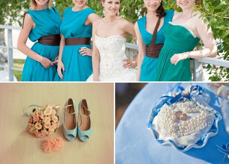 Marine blue wedding accessories