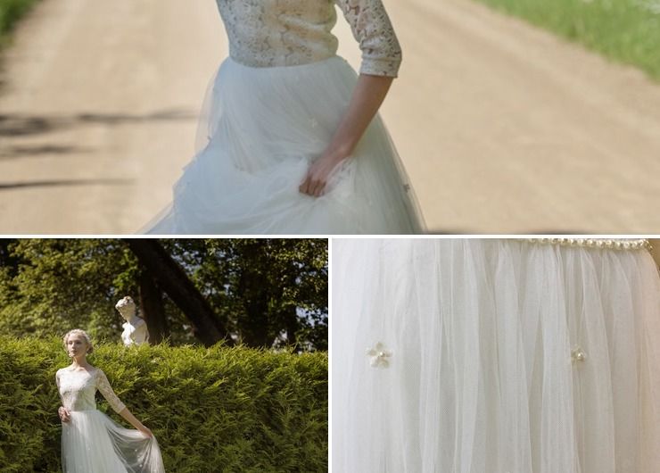 Fun and free one of a kind lace wedding dress
