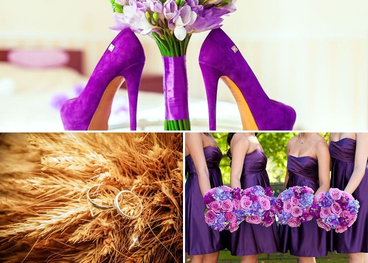 Autumn purple wedding shoes