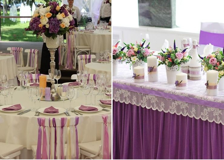 American purple wedding reception decor