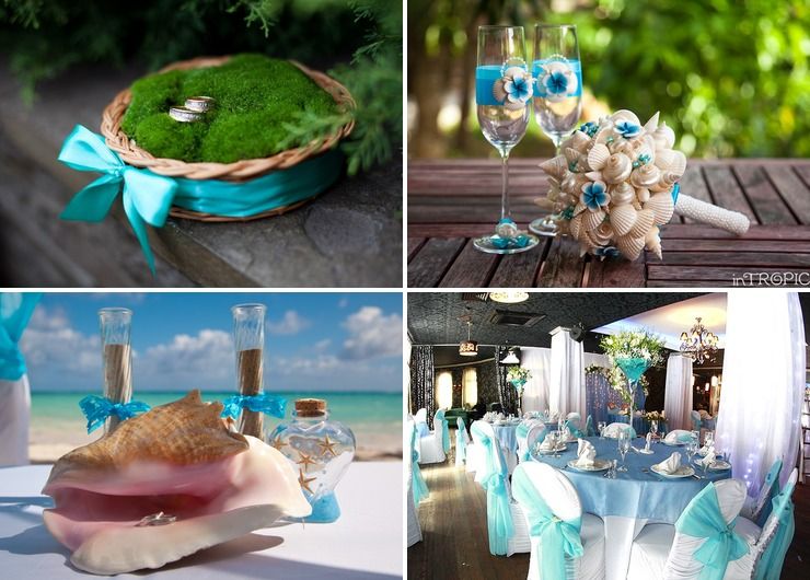 Marine blue wedding reception decor