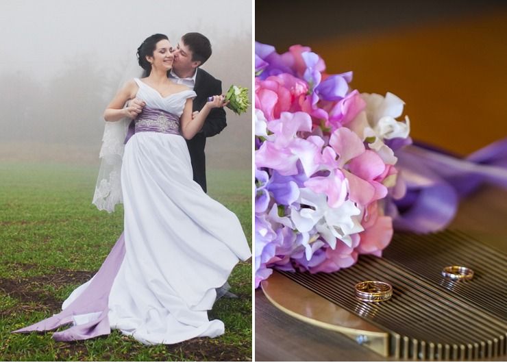 Spring purple wedding rings