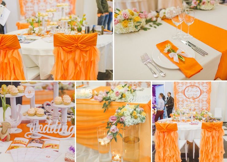 Orange Wedding Reception Decor