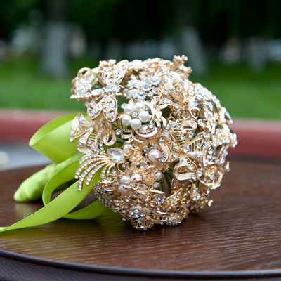 Gold alternative wedding bouquet