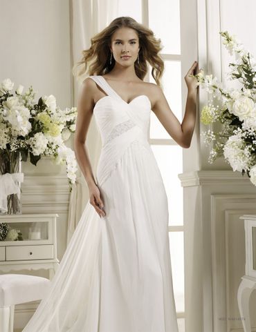 Mediterranean short sleeve wedding dresses