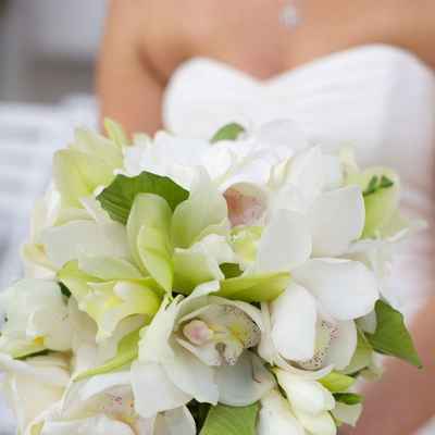 Green orchid wedding bouquet