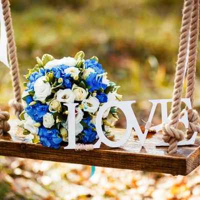 Autumn blue rose wedding bouquet