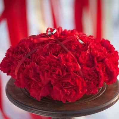 Red wedding ring pillows