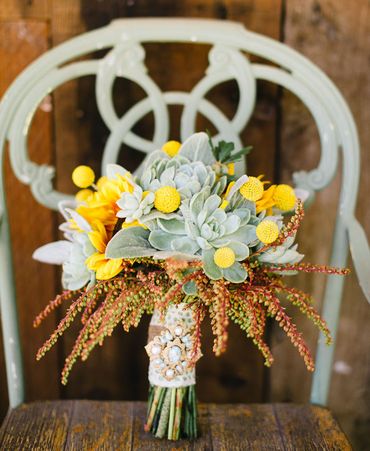 Autumn yellow alternative wedding bouquet