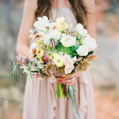 Rustic orchid wedding bouquet