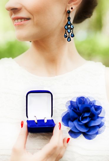 Blue wedding jewellery