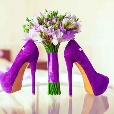 Purple wedding shoes