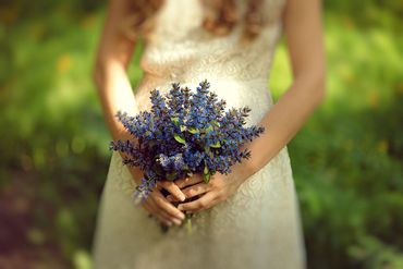 Blue alternative wedding bouquet