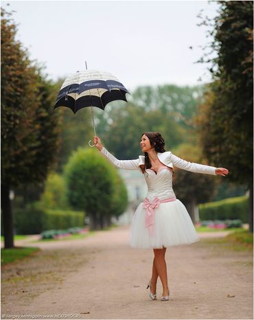 French pink long sleeve wedding dresses