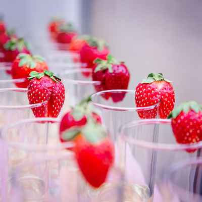 Fruit red wedding reception decor
