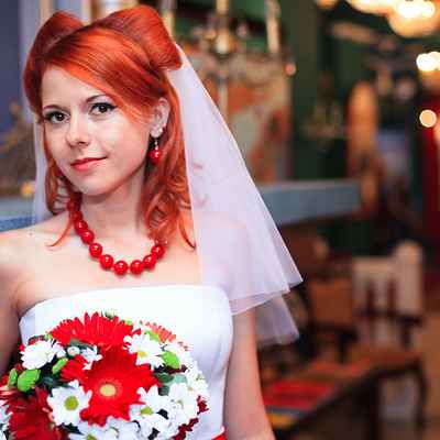 Red long wedding hairstyles