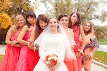 Pink bridesmaids Pink bridesmaids