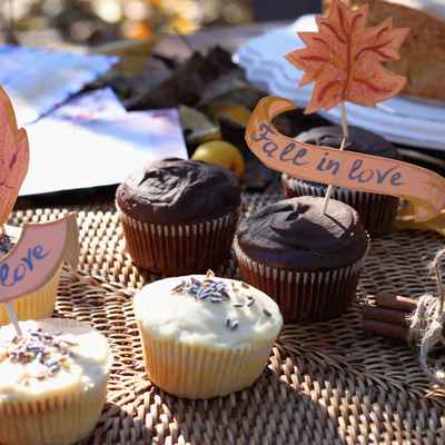 Autumn brown wedding cupcakes