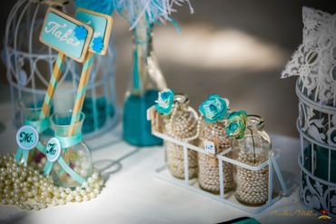 Breakfast at tiffany's blue photo session decor