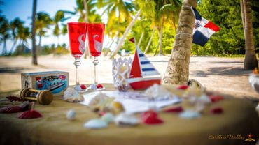 Marine red photo session decor