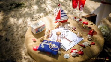 Beach blue photo session decor