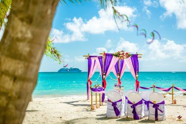 Beach pink wedding ceremony decor Beach pink wedding ceremony decor