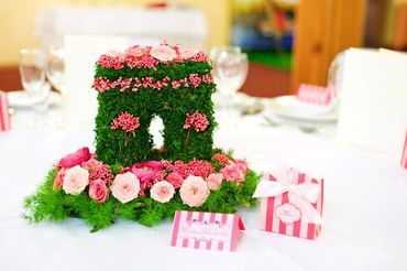 French green wedding floral decor