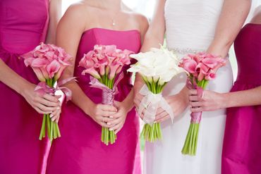 Pink calla wedding bouquet