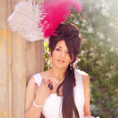 Themed pink long wedding hairstyles