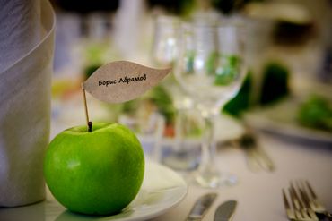 Fruit green wedding signs