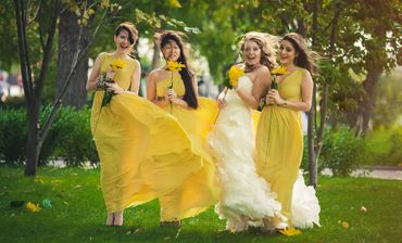 Yellow bridesmaids
