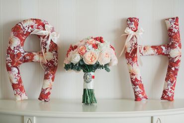 Red rose wedding bouquet