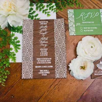 Rustic brown wedding invitations