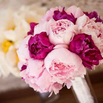 Pink peony wedding bouquet