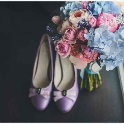 Pink hydrangea wedding bouquet
