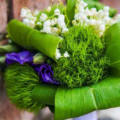 Spring green eustoma wedding bouquet